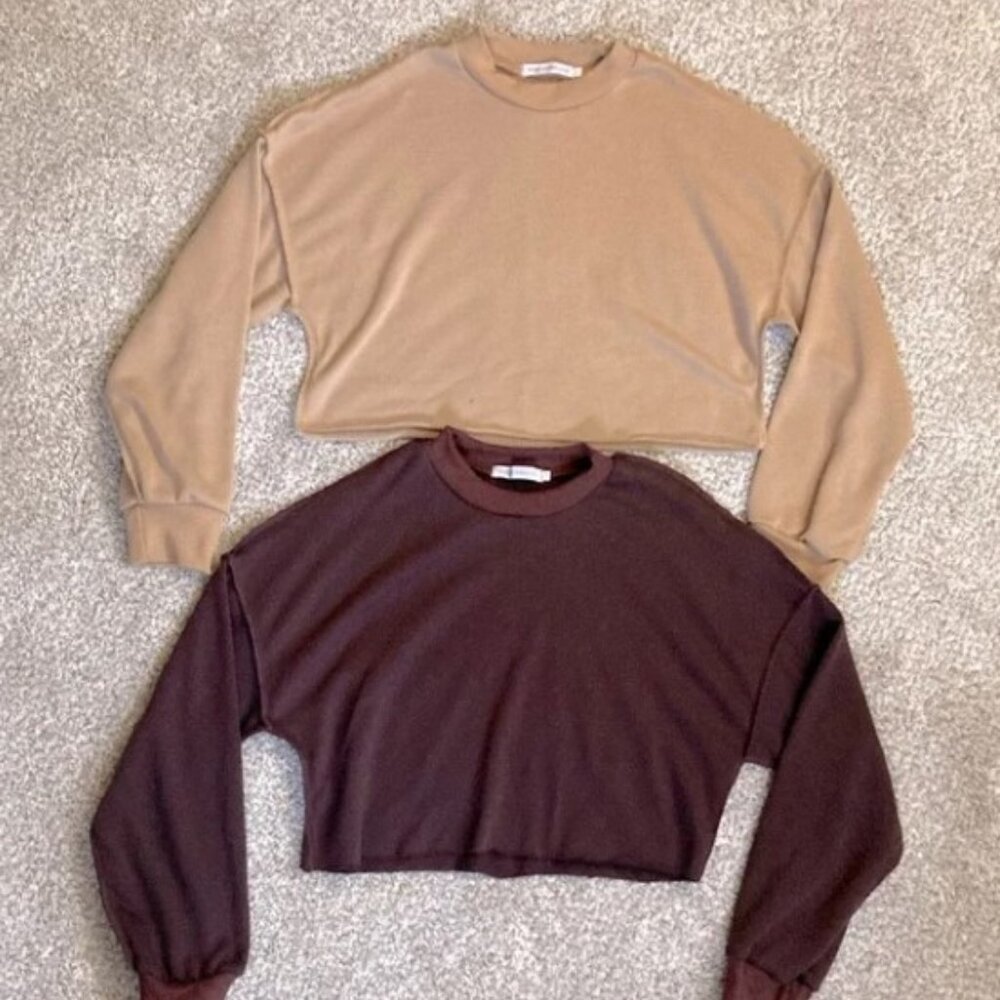 Miss Sparkling Two Crop Top Sweaters